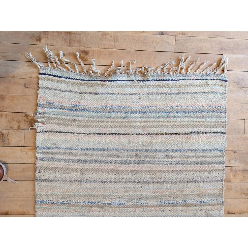 Antique Imported Swedish HandMade Rag Rug Runner (26 x 95 inches )